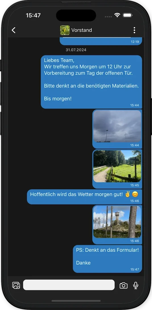 Die wichtigsten Bereiche auf einen Blick Dunkel